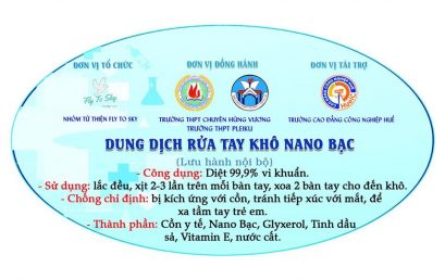 HueIC hỗ trợ sản xuất dung dịch nước rửa tay khô sát khuẩn tại tỉnh Gia Lai
