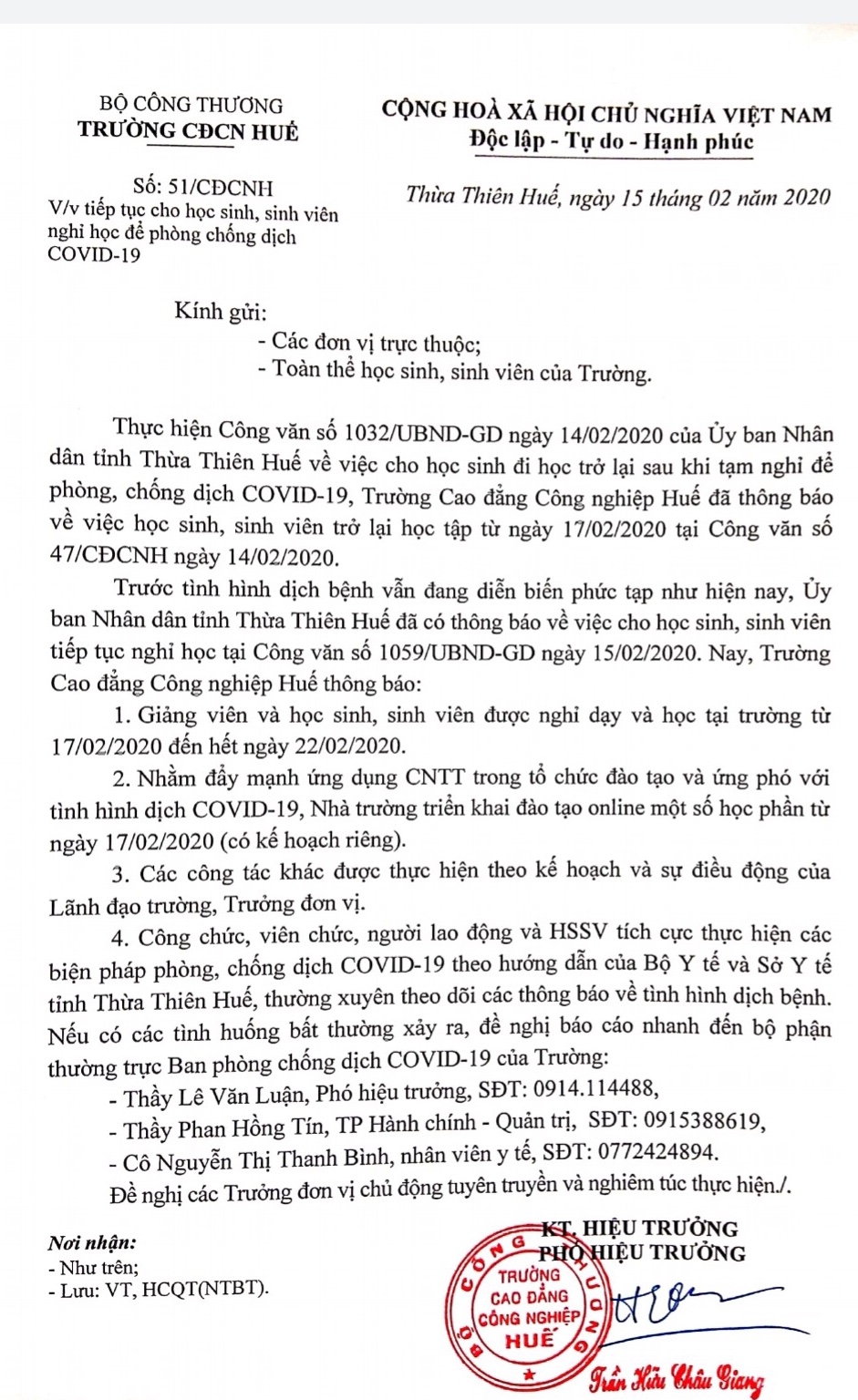 HSSV tiếp tục nghỉ học để phòng chống dịch COVID-2019