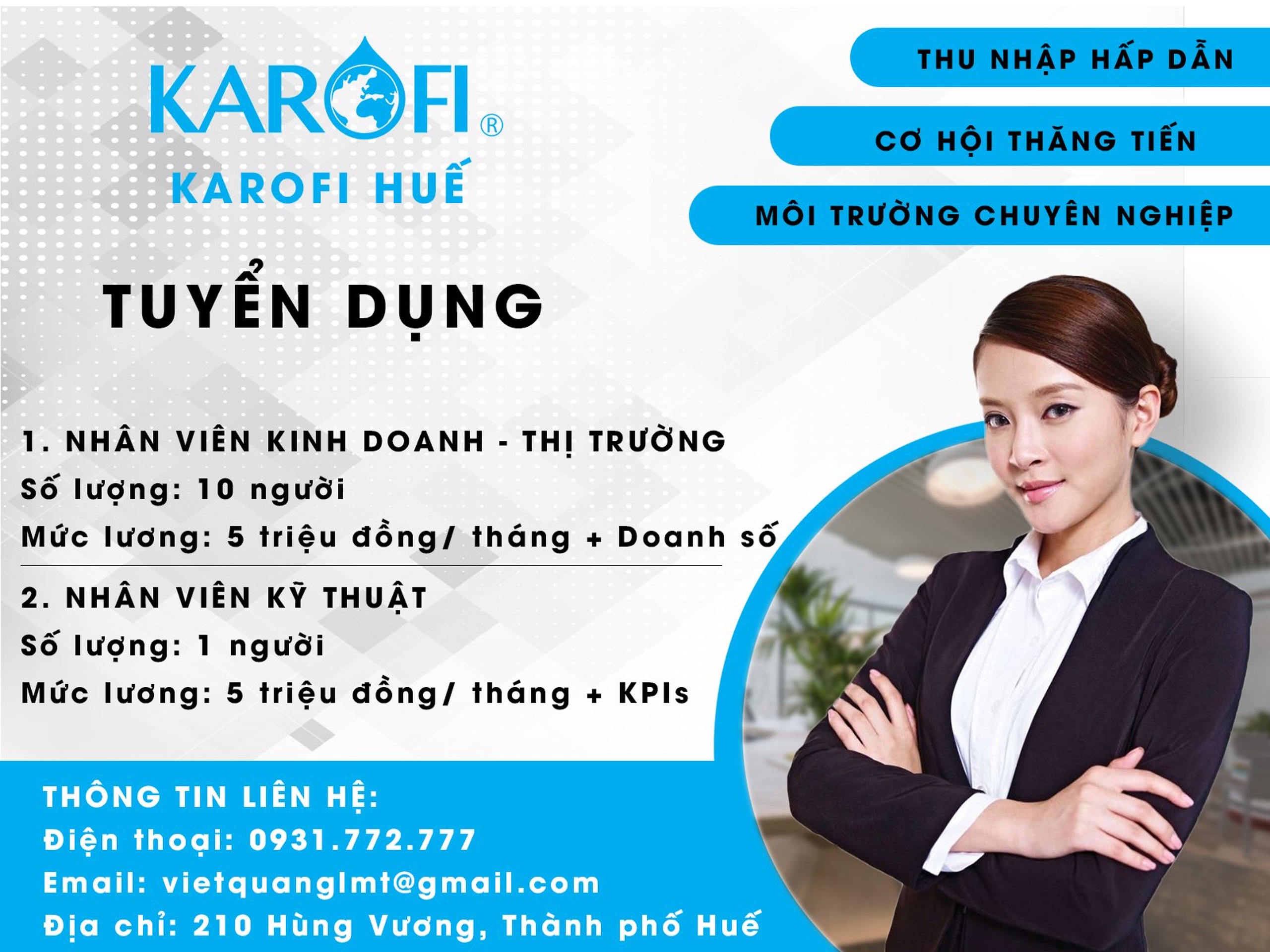 KAROFI Huế tuyển dụng