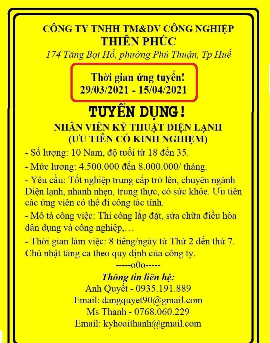 Tuyển dụng ngành kỹ thuật