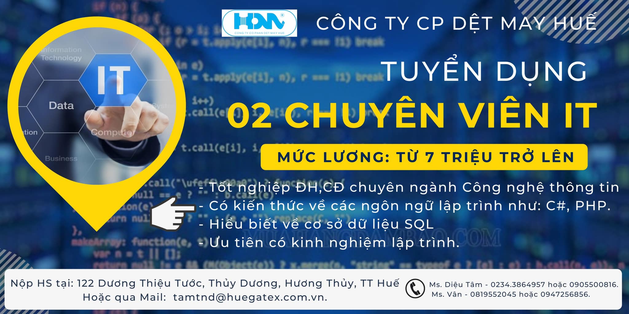 Huegatex tuyển dụng
