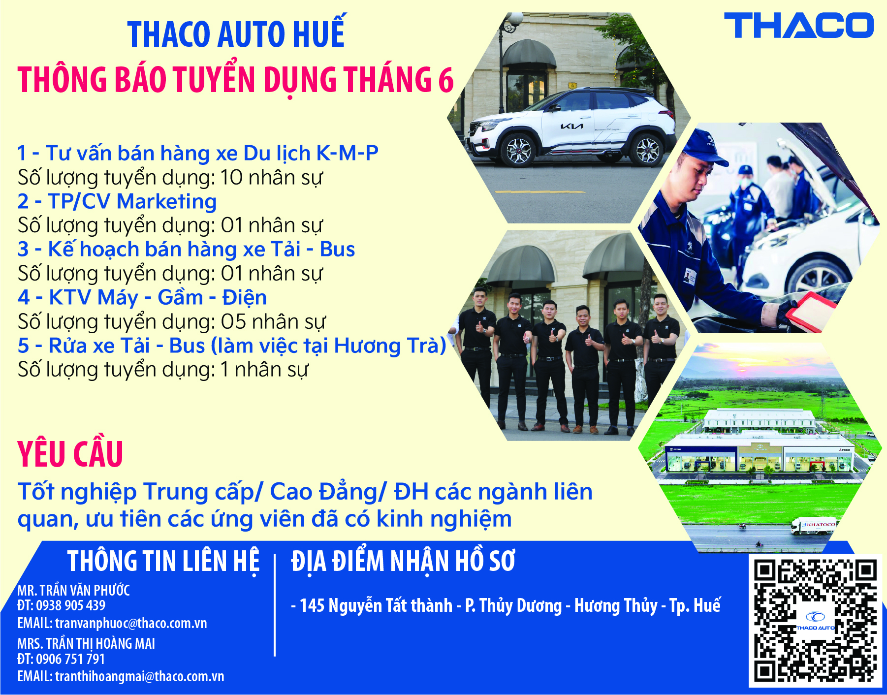 Thaco Auto Huế tuyển dụng
