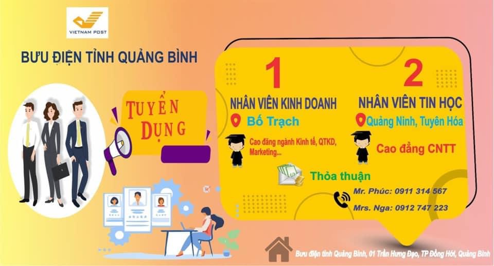 Bưu điện tỉnh Quảng Bình tuyển dụng
