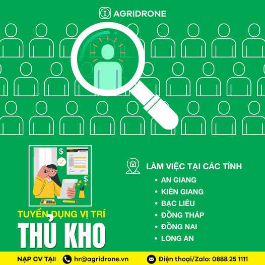 AgriDrone tuyển dụng – vị trí Thủ kho