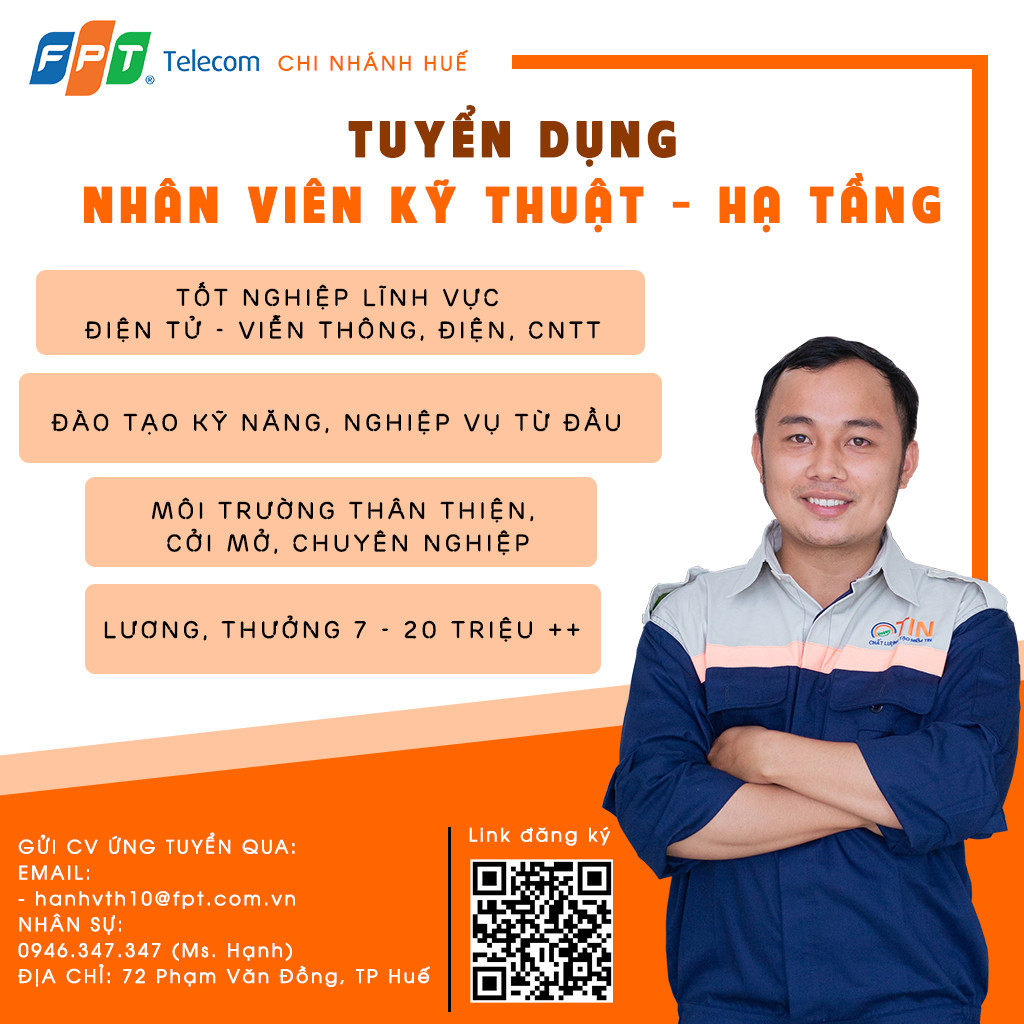FPT TELECOM – CHI NHÁNH HUẾ TUYỂN DỤNG