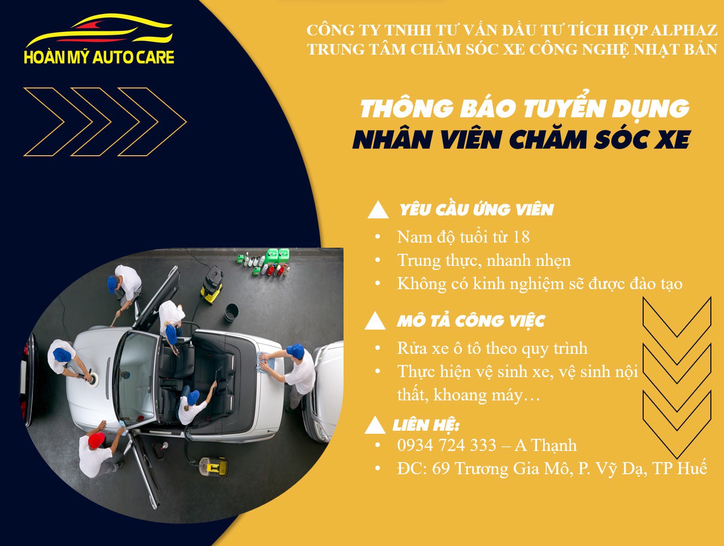 Hoàn Mỹ Auto Care tuyển dụng
