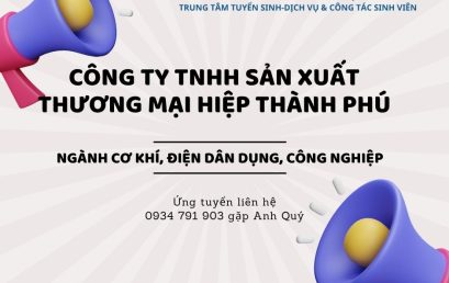 THÔNG BÁO TUYỂN DỤNG NGÀNH CƠ KHÍ, ĐIỆN DÂN DỤNG, CÔNG NGHIỆP