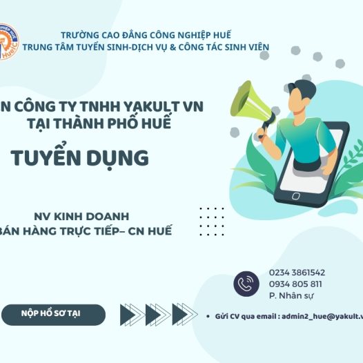[CN Công ty TNHH Yakult VN  Tại Thành phố Huế] CẦN TUYỂN NHÂN VIÊN KINH DOANH BÁN HÀNG TRỰC TIẾP – CN HUẾ