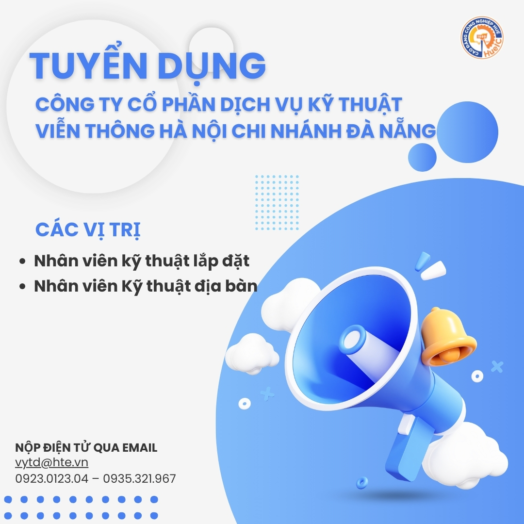 TUYỂN DỤNG NHÂN VIÊN KỸ THUẬT VIỄN THÔNG CÔNG TY CỔ PHẦN DỊCH VỤ KỸ THUẬT VIỄN THÔNG HÀ NỘI – CHI NHÁNH ĐÀ NẴNG (HTE) TUYỂN DỤNG NHÂN VIÊN KỸ THUẬT VIỄN THÔNG CÔNG TY CỔ PHẦN DỊCH VỤ KỸ THUẬT VIỄN THÔNG HÀ NỘI – CHI NHÁNH ĐÀ NẴNG (HTE)