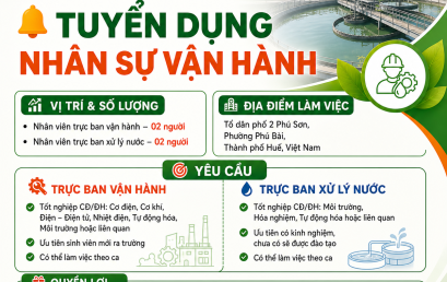 CÔNG TY TNHH NĂNG LƯỢNG MÔI TRƯỜNG EB (THỪA THIÊN HUẾ) TUYỂN DỤNG NHÂN SỰ VẬN HÀNH